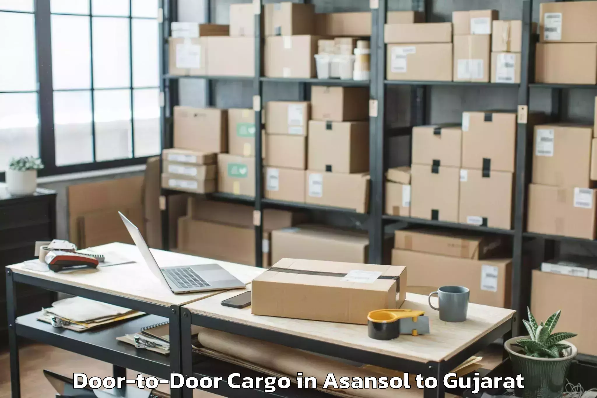 Top Asansol to Khambhaliya Door To Door Cargo Available